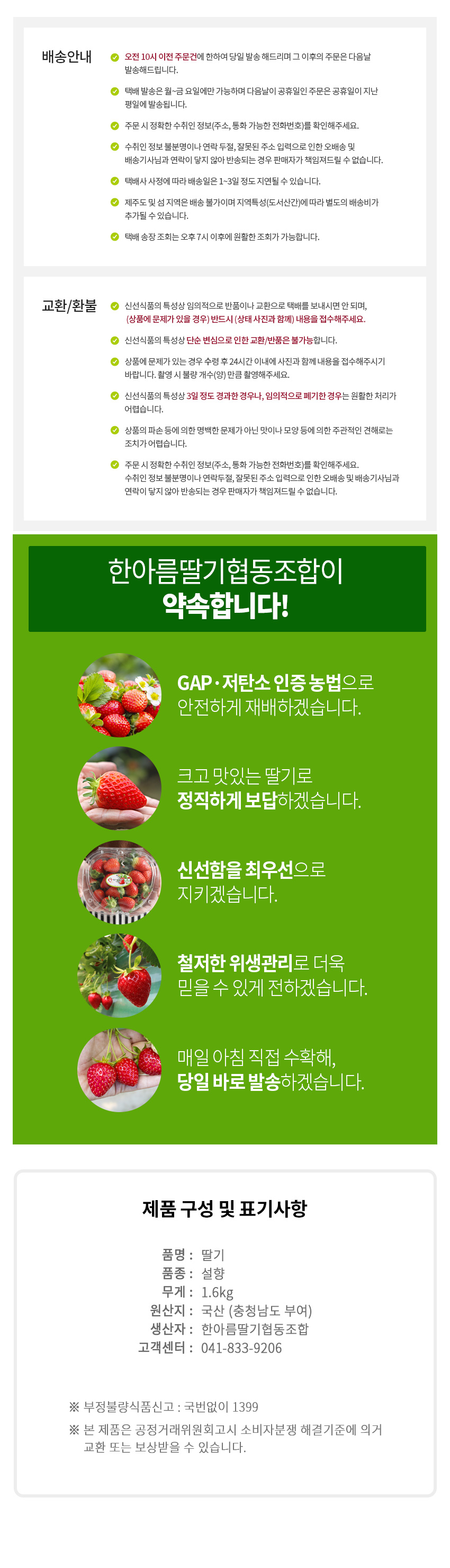 [부여군♡] 부여군 설향 딸기 1.6kg 사전예약(2월 ~ 3월 순차 배송) 