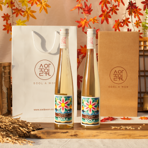 [ 연화주 선물 세트 ] 375ml x 2병 / 15도 / 여름의 연꽃 과하주