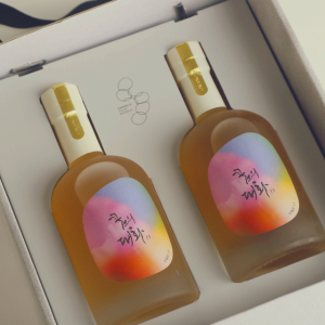 [광주광역시 전통주- 꿈의대화 13% 약주 2병 선물세트]+ 전용잔 1개 (주류대상 수상)