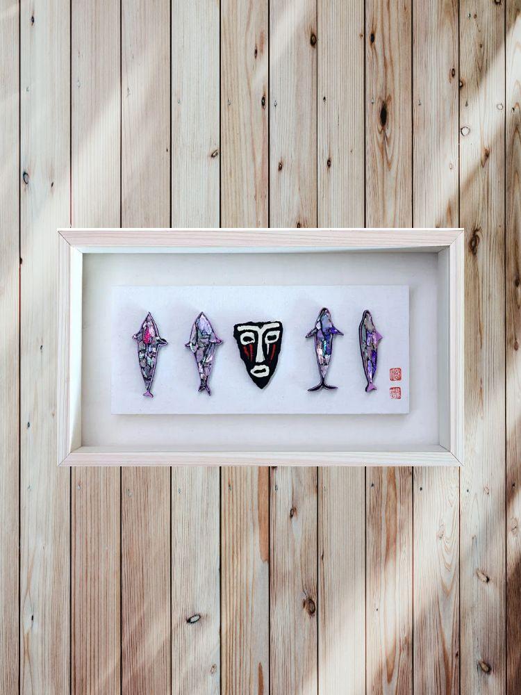 자개공예 반구도리 액자(中)