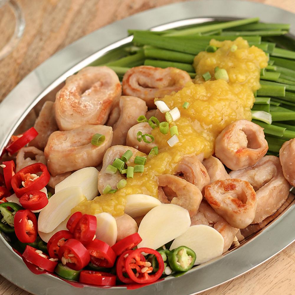 고기얌 초벌막창 150g 3팩 (마늘소스 포함) 돼지막창 캠핑 막창 구이 간편조리