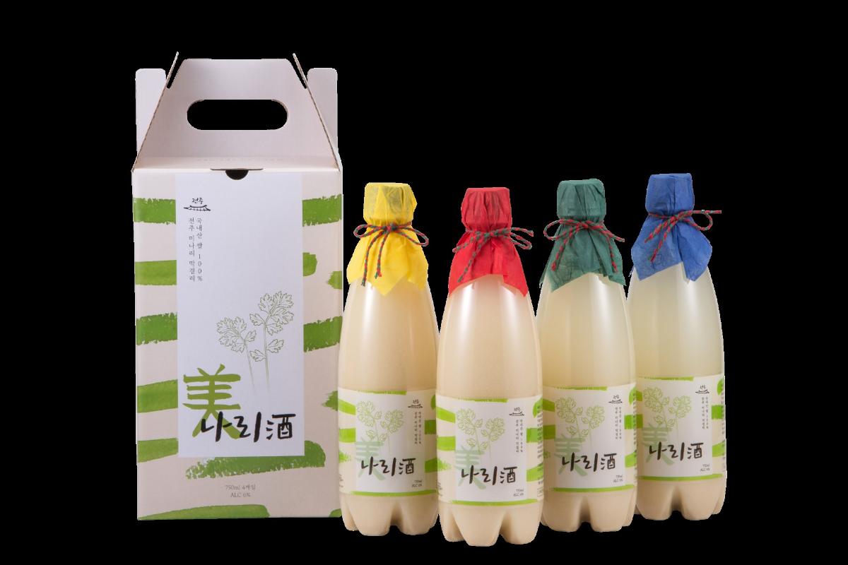 전주 미나리주(생막걸리) 4병 세트