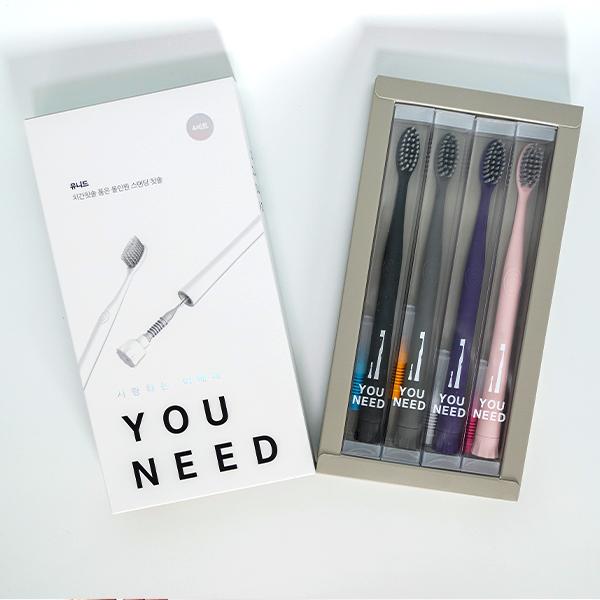 유니드 칫솔 올인원 스탠딩 스마트 칫솔 4P 선물세트