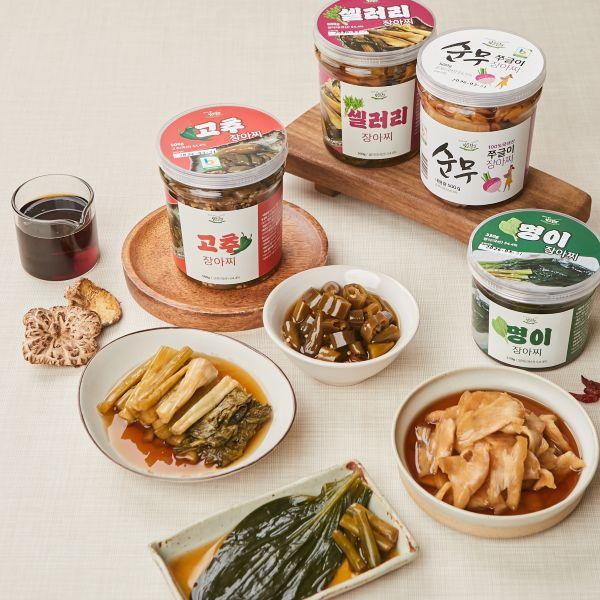 장아찌선물1호맛보기4종1100g(순무500g,셀러리200g, 깻잎200g,곰취200g)