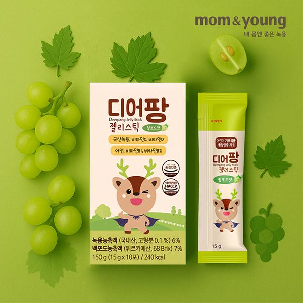 어린이 간식 녹용젤리 디어팡 젤리스틱 청포도맛 30포