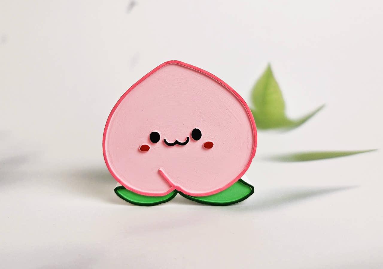 치악산 복숭아 캐릭터 차량용 석고 방향제