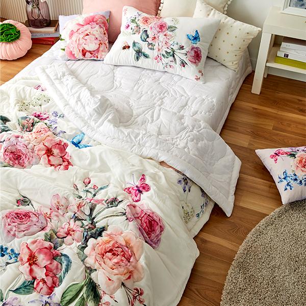 [영도벨벳] 물세탁 벨벳 모달 차렵이불 유로피언 장미가든 싱글