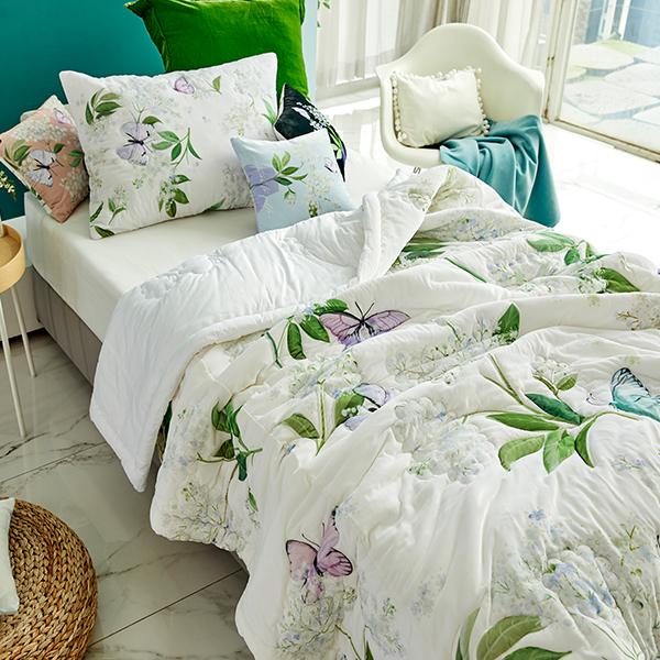 [영도벨벳] 물세탁 벨벳 모달 차렵이불 유로피언 라일락 블라썸 싱글