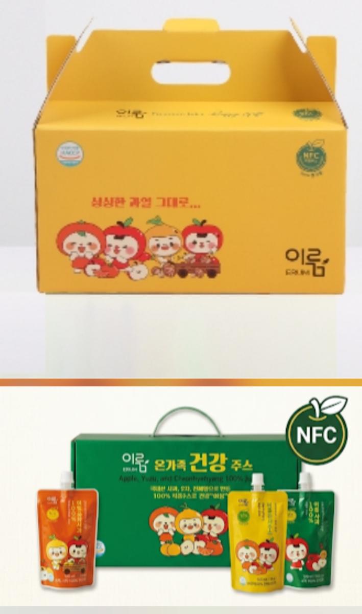 알뜰 이룸 100% 착즙 주스(온가족 건강주스)7팩 + 사과주스 18팩
