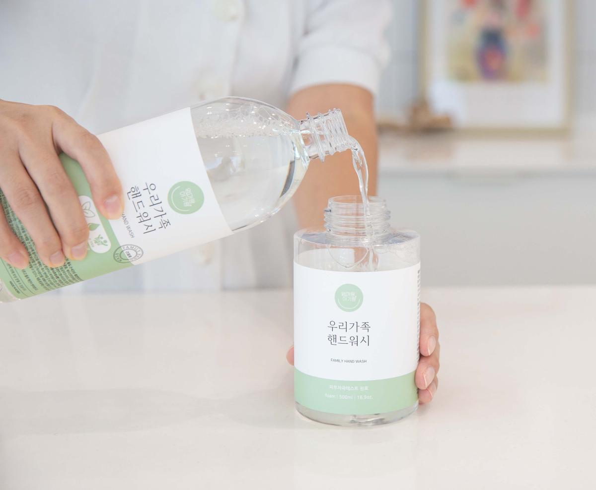엄마랑아기랑 우리가족 핸드워시 본품 리필세트(500ml*2개+1L*3개)