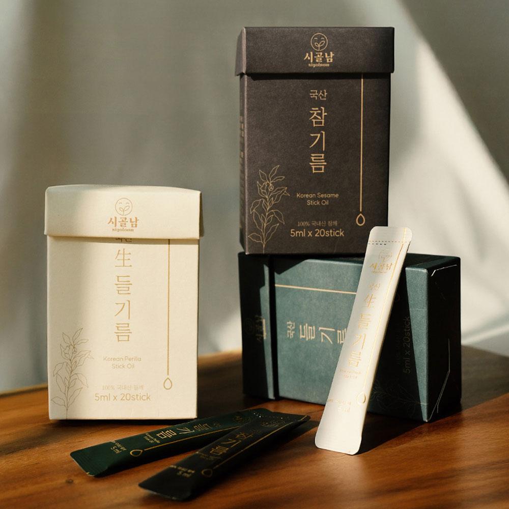 시골남 참기름,들기름,생들기름 5ml X 25포