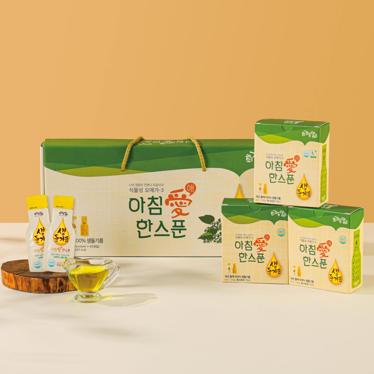 [전북 임실군]국산 생(生)들기름 스틱 선물세트 [아침애 한스푼]