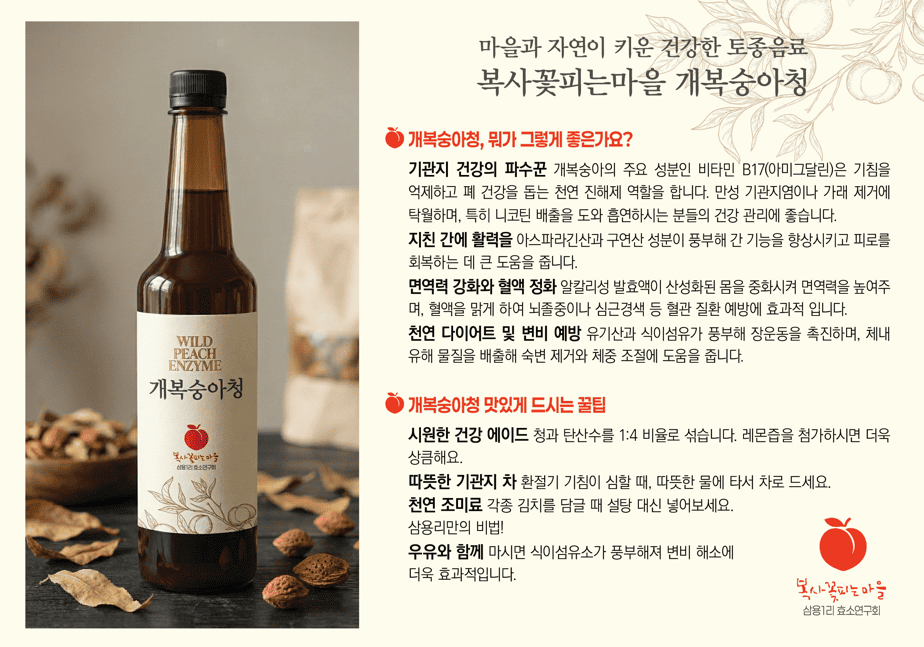 복사꽃피는마을 개복숭아청