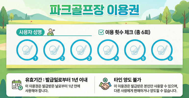 밀양 관내 파크골프장 이용권