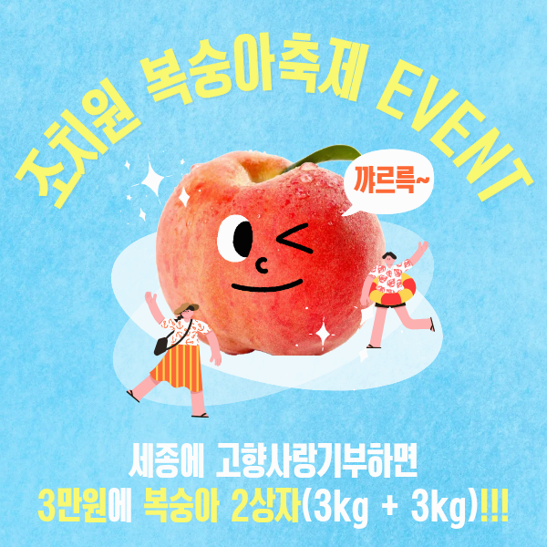 조치원 복숭아축제 복숭아 2상자(3Kg+3Kg) 방문수령 이벤트