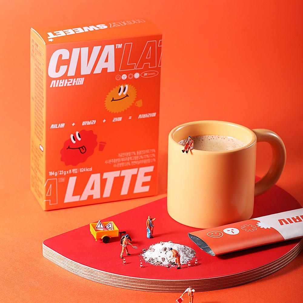시바라떼 시나몬 바닐라 라떼 스틱 커피(CIVA LATTE) 3box + 머그컵