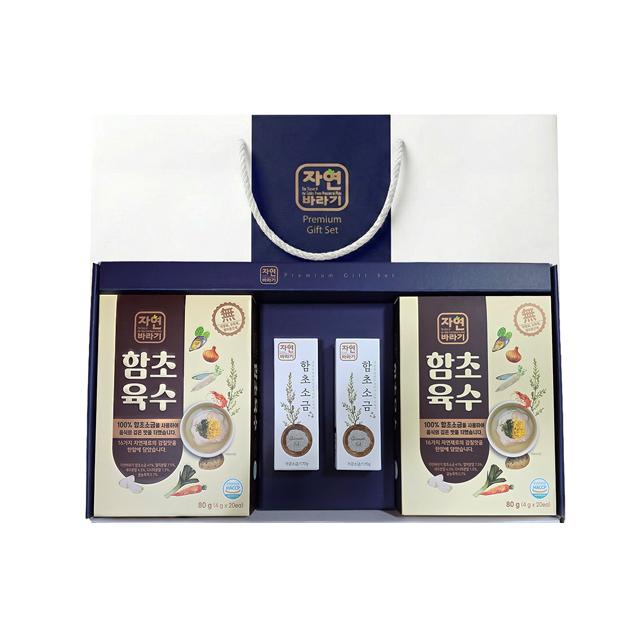 자연바라기 함육수세트 1호 (함초육수80 g x 2개, 함초소금170g x 2개)