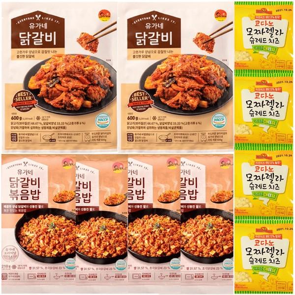 유가네닭갈비세트(유가네닭갈비600g×2+유가네볶음밥210g×4+모짜렐라치즈27g×4)