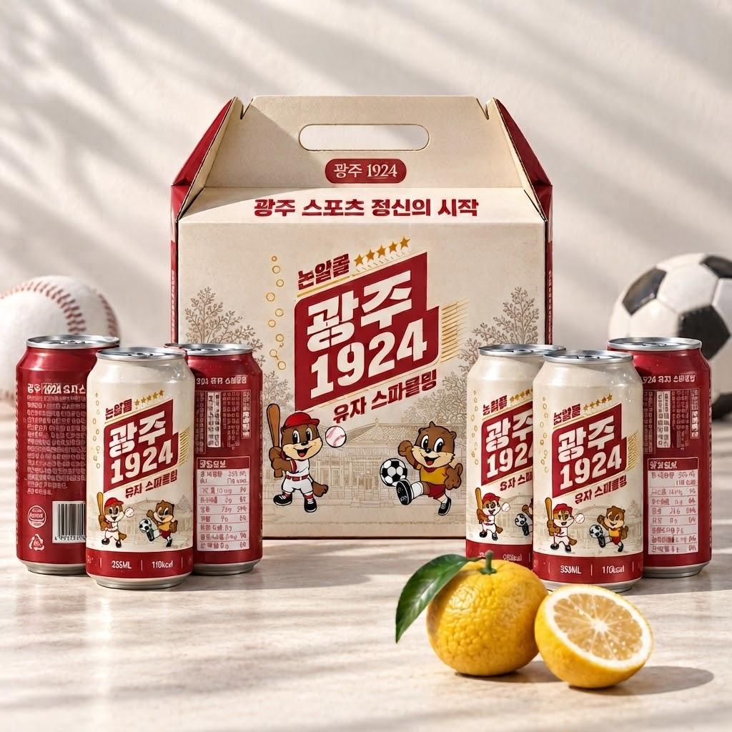 광주1924 유자 스파클링(논알콜) 355mL×6캔 세트
